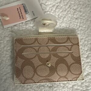 Metallic Beige Signature Card Holder